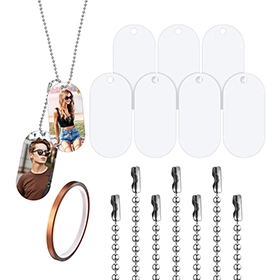 Sublimation Blank Dog Tags Set Includes Aluminum Sublimation Stamping Blank Tags and Necklace