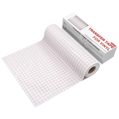 Clear Vinyl Transfer Paper Tape Roll – 12 x 50 FT w/Alignment Grid Application Tape for Silhouette C