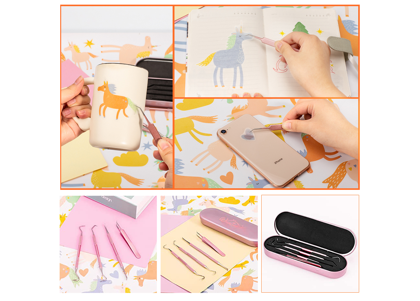 Feature of Weeding Paper Craft Tool Kit for Silhouettes Cameos, Lettering Scraper Hook Spatula Tweezers