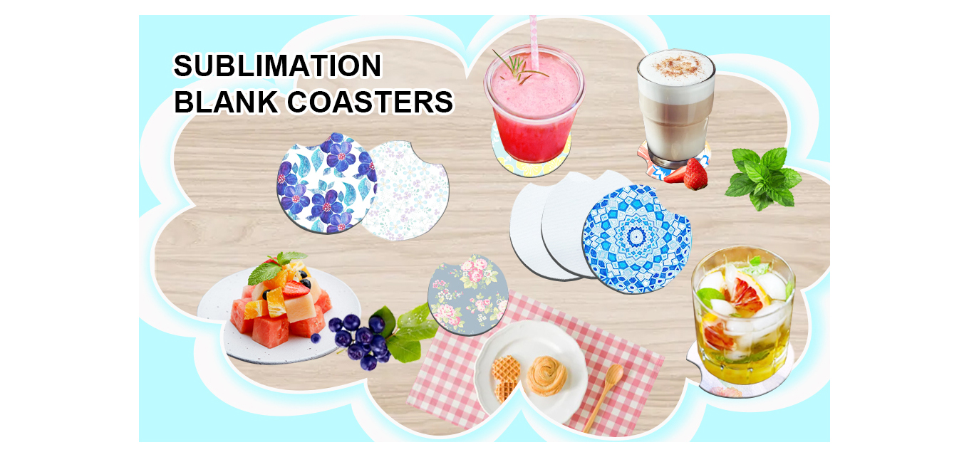 Feature of Sublimation Blanks Cup Coasters, 2.76inch Circular Opening Blank Sublimation Coaster for DIY Coasters Crafts