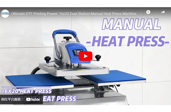 Ultimate DTF Printing Power: 16x20 Dual Station Manual Heat Press Machine