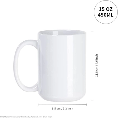 15 OZ Sublimation Mugs Blank Sublimation Cups White Mugs for Sublimation