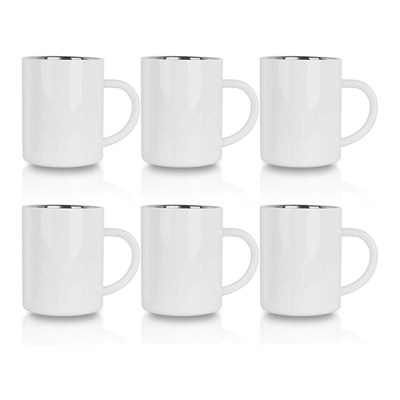 15 OZ Sublimation Blanks Mugs Stainless Steel Camping Mug White