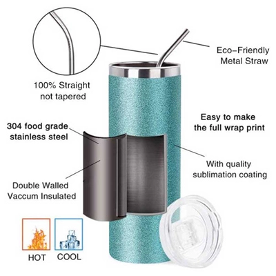 20 oz blank sublimation skinny tumbler