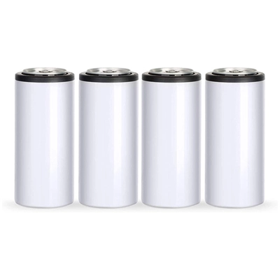 12 OZ Sublimation Slim Skinny White Stainless Steel Can Cooler