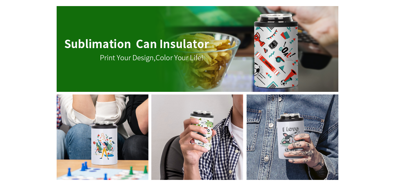 Feature of 12 OZ Sublimation Blanks Can Insulator White Stainless Steel Can Cooler