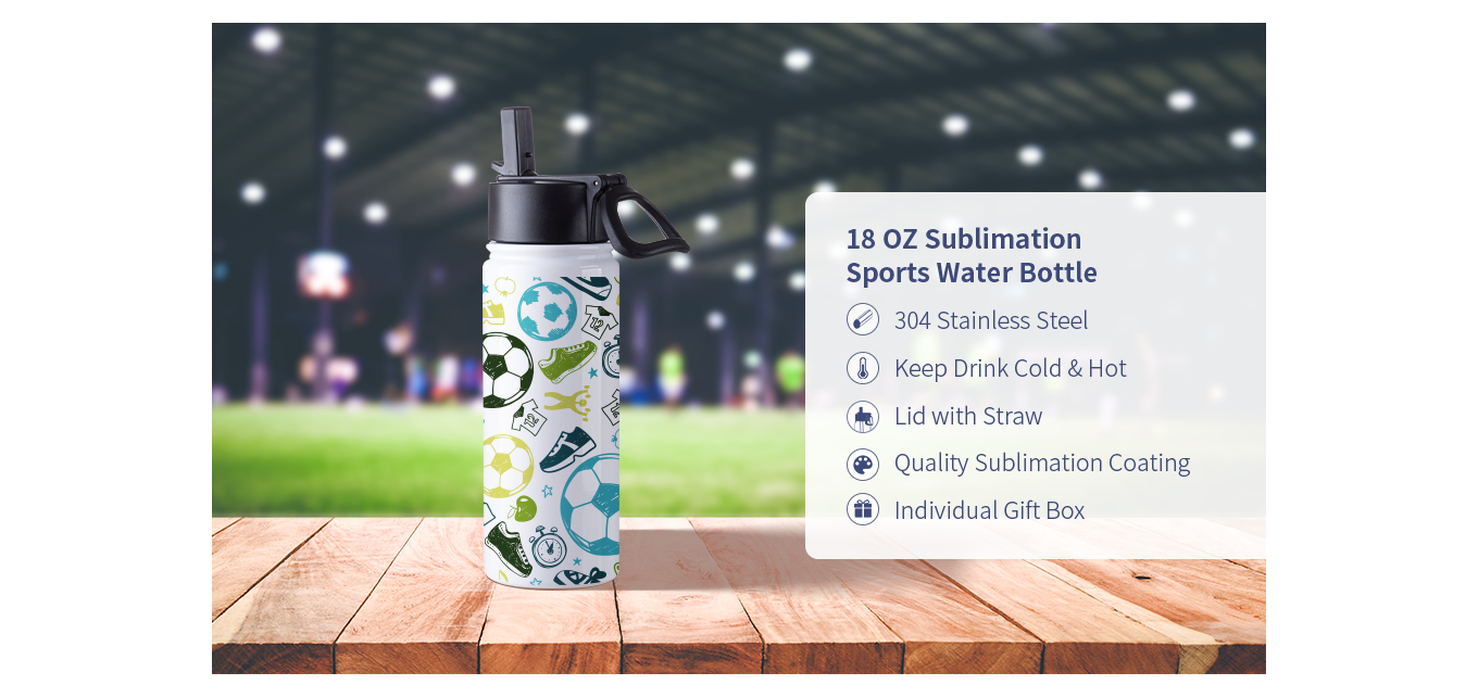 Feature of 18 OZ Sublimation Blank Tumbler Mouth Stainless Steel Vacuum Flask with Straw