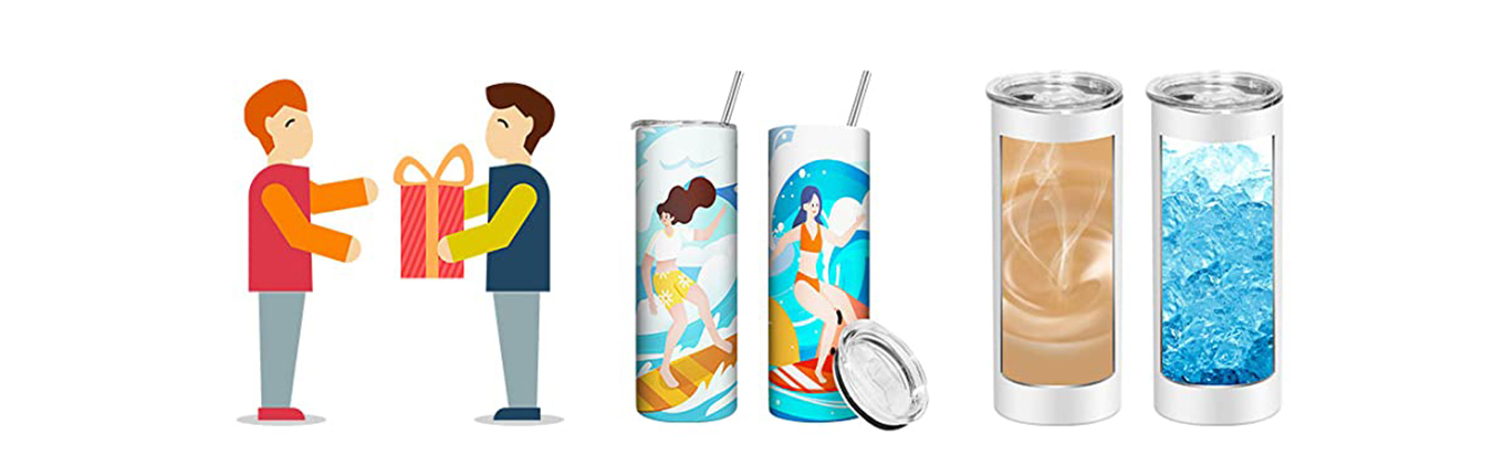 Feature of 20 OZ Sublimation Blanks Tumblers Stainless Steel Double-wall Insulated with Lids Straws