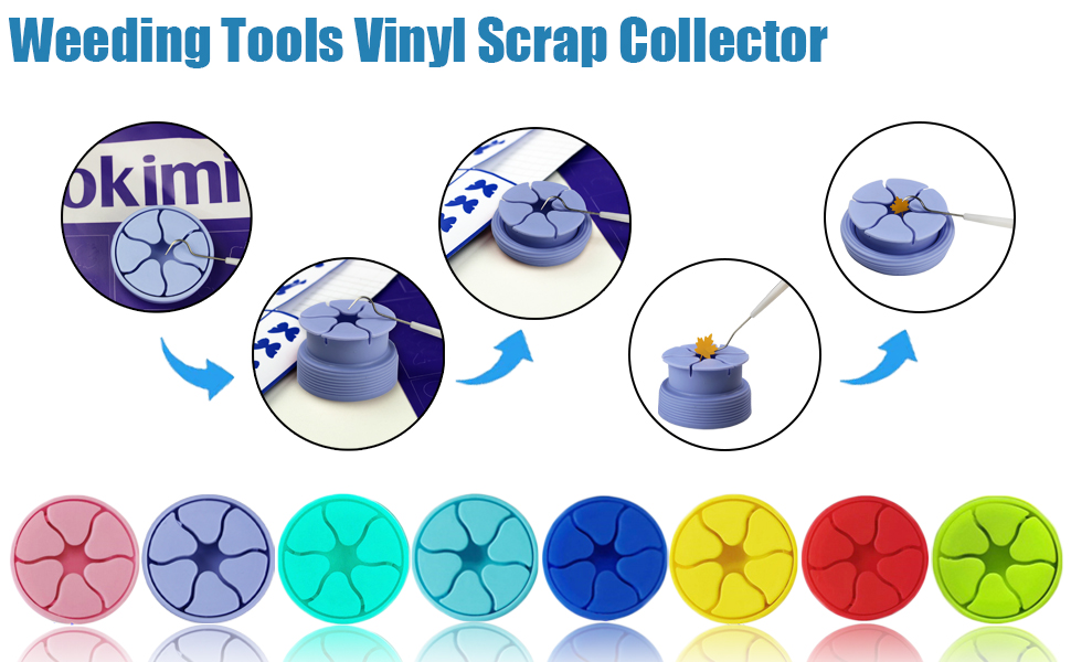 Feature of Blue Suctioned Vinyl Weeding Scrap Collector and Holder for Weeding Tools for Vinyl