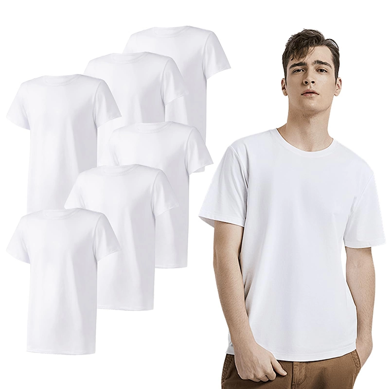 sublimation white blank crew neck men short sleeve t shirt 001 3