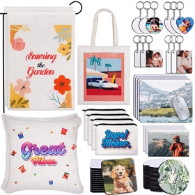 76Pcs Sublimation Blanks Products Sublimation Starter Kit for Custom Design Work,Gifts