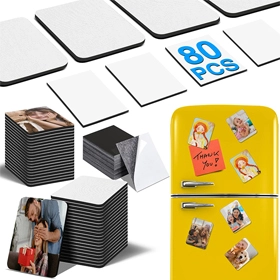 80Pcs Sublimation Magnet Blanks Set Magnet, For Home Kitchen Microwave Oven Decor or Office Calendar